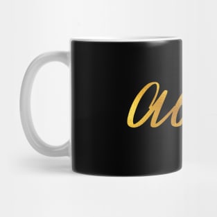 Abby Name Hand Lettering in Faux Gold Letters Mug